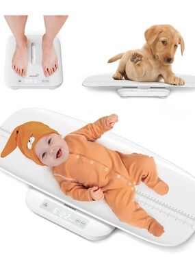 GROWNSY Baby Digital Scale and Measuring Board - White